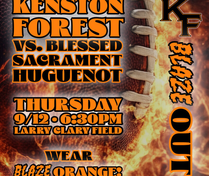 6:30pm Varsity Football Game – Home vs Blessed Sacrament Huguenot