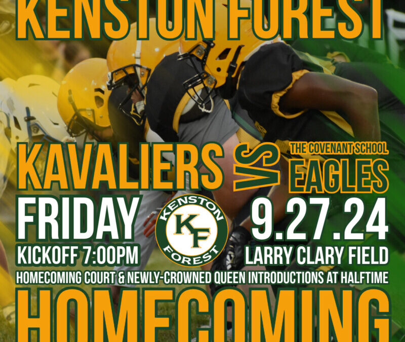 7:00pm HOMECOMING GAME – Varsity Football Game – Home vs Covenant School